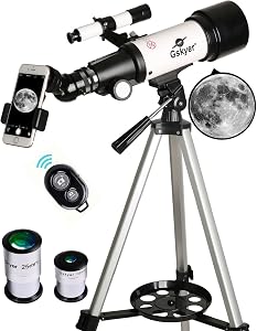 Gskyer Telescope, 70mm Aperture 400mm AZ Mount Astronomical Refracting Telescope for Kids 
